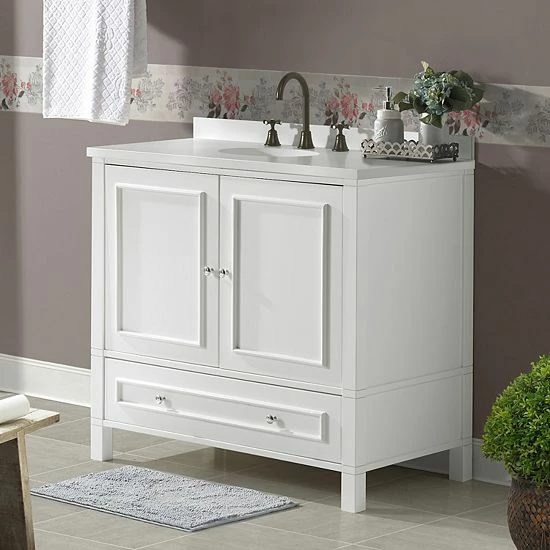 Alaterre Furniture Williamsburg White Vanity Cabinet 8 Alaterre Furniture Williamsburg White Vanity Cabinet - Image 8