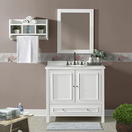 Alaterre Furniture Williamsburg White Vanity Cabinet 9 Alaterre Furniture Williamsburg White Vanity Cabinet - Image 9
