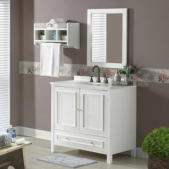 Alaterre Furniture Williamsburg White Vanity Cabinet 10 Alaterre Furniture Williamsburg White Vanity Cabinet - Image 10