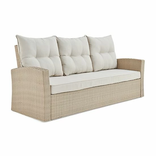 Alaterre Furniture Canaan All-Weather Wicker Patio Couch 1 Alaterre Furniture Canaan All-Weather Wicker Patio Couch