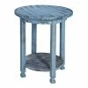 Alaterre Furniture Country Cottage Round End Table Blue
