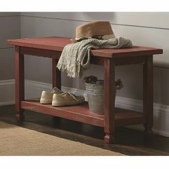 Alaterre Furniture Country Cottage Bench Red -Alaterre Furniture Shop unnamed file 1088