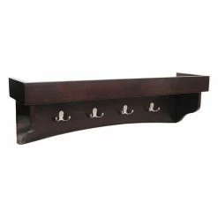 Alaterre Furniture Alaterre Shaker Cottage Shelf Coat Hook Espresso
