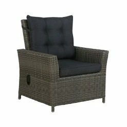 Alaterre Furniture Asti All-Weather Wicker Outdoor Chair & Ottoman 4-piece Set