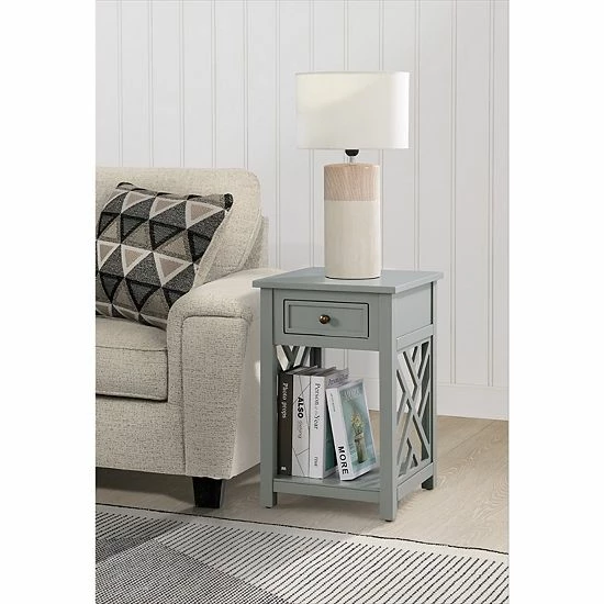 Alaterre Furniture Coventry End Table Grey 2 Alaterre Furniture Coventry End Table Grey - Image 2