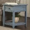 Alaterre Furniture Country Cottage Distressed End Table Blue