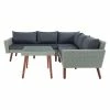 Alaterre Furniture Albany All-Weather Wicker Outdoor Corner Sectional Sofa & Coffee Table 2-piece Set