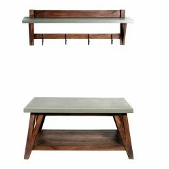 Alaterre Furniture Brookside Bench & Coat Rack 2-piece Set