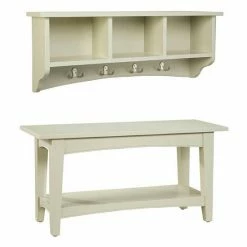 Alaterre Furniture Alaterre Shaker Cottage Neutral Bench & Coat Hook Set Sand -Alaterre Furniture Shop unnamed file 1294
