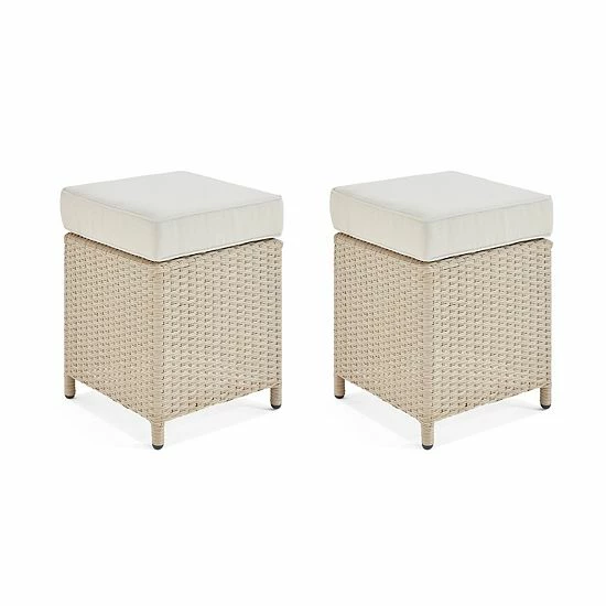 Alaterre Furniture Canaan All Weather Wicker Patio Square Dining Stool 2-piece Set 1 Alaterre Furniture Canaan All Weather Wicker Patio Square Dining Stool 2-piece Set