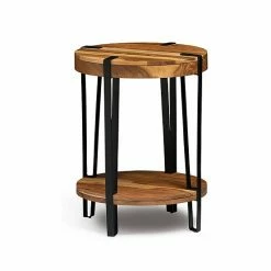 Alaterre Furniture Ryegate Live Edge Round End Table