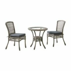 Alaterre Furniture All-Weather Wicker Dining Chair & Table 3-piece Set