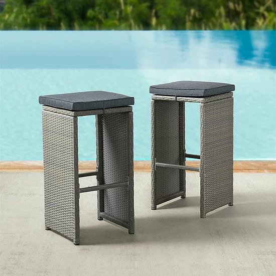 Alaterre Furniture All-Weather Wicker Bar Stool 6-piece Set 2 Alaterre Furniture All-Weather Wicker Bar Stool 6-piece Set - Image 2