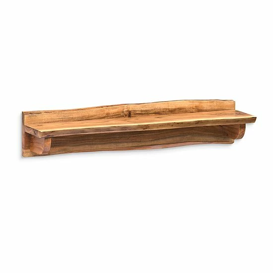 Alaterre Furniture Alpine Large Live Edge Wood Mantel Wall Shelf 1 Alaterre Furniture Alpine Large Live Edge Wood Mantel Wall Shelf