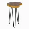 Alaterre Furniture Hairpin Live Edge Round End Table