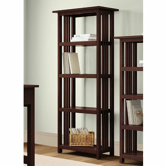 Alaterre Furniture Alaterre Mission Tall Bookcase Cherry 2 Alaterre Furniture Alaterre Mission Tall Bookcase Cherry - Image 2