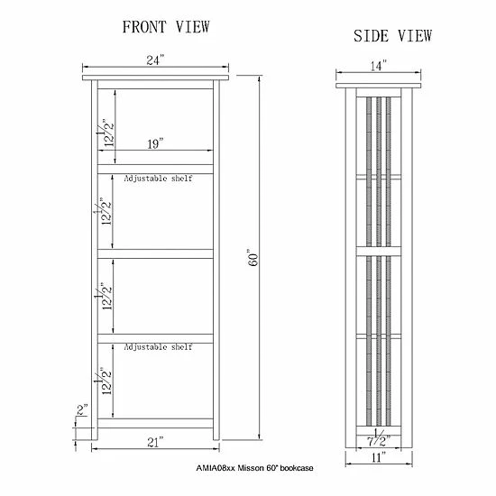 Alaterre Furniture Alaterre Mission Tall Bookcase Cherry 4 Alaterre Furniture Alaterre Mission Tall Bookcase Cherry - Image 4