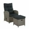 Alaterre Furniture Monaco All-Weather Wicker Outdoor Recliner Chair & Ottoman 2-piece Set