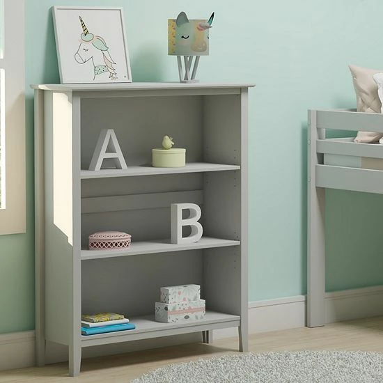 Alaterre Furniture Simplicity 3-Shelf Bookcase Dove Gray 2 Alaterre Furniture Simplicity 3-Shelf Bookcase Dove Gray - Image 2