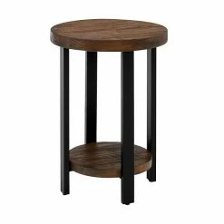 Alaterre Furniture Alaterre Pomona Rustic Round End Table
