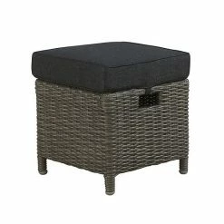 Alaterre Furniture Asti Wicker Outdoor Square Ottoman 2-piece Set