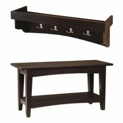 Alaterre Furniture Alaterre Shaker Cottage Neutral Bench & Shelf Coat Hook Set Chocolate -Alaterre Furniture Shop unnamed file 1503