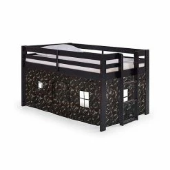 Alaterre Furniture Jasper Twin Junior Playhouse Tent Loft Bed Green Camo