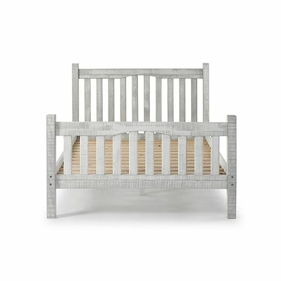 Alaterre Furniture Rustic Mission Bed Rustic White 4 Alaterre Furniture Rustic Mission Bed Rustic White - Image 4