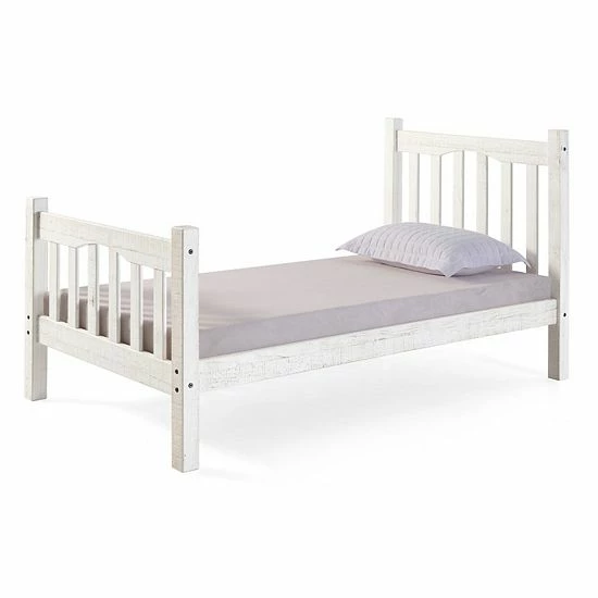 Alaterre Furniture Rustic Mission Bed Rustic White 6 Alaterre Furniture Rustic Mission Bed Rustic White - Image 6