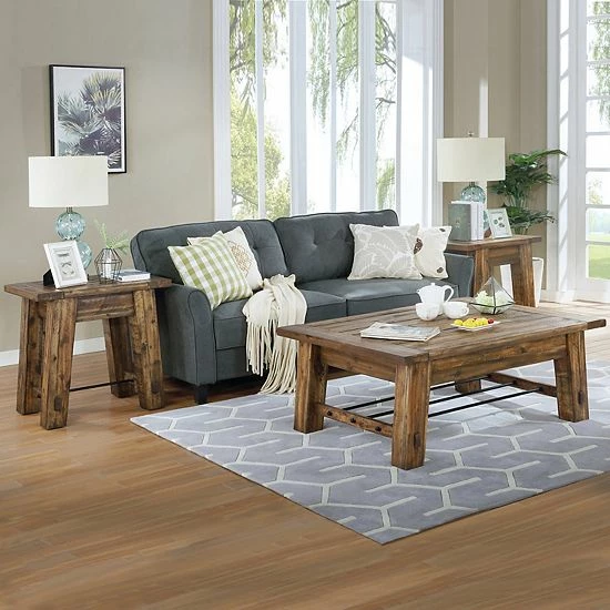 Alaterre Furniture Durango Rustic Coffee Table & End Table 3-piece Set 2 Alaterre Furniture Durango Rustic Coffee Table & End Table 3-piece Set - Image 2