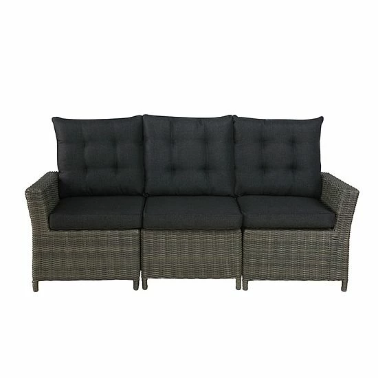 Alaterre Furniture Asti All-Weather Wicker Reclining Patio Sofa 2 Alaterre Furniture Asti All-Weather Wicker Reclining Patio Sofa - Image 2