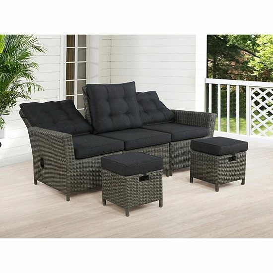 Alaterre Furniture Asti All-Weather Wicker Outdoor Seating 3-piece Set 2 Alaterre Furniture Asti All-Weather Wicker Outdoor Seating 3-piece Set - Image 2