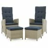 Alaterre Furniture Haven All-Weather Wicker Patio Recliner & Ottoman 2-piece Set