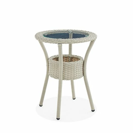 Alaterre Furniture Haven Wicker Outdoor Round Storage End Table 3 Alaterre Furniture Haven Wicker Outdoor Round Storage End Table - Image 3