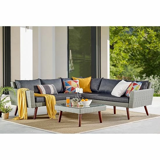 Alaterre Furniture Albany Wicker Outdoor Corner Sectional Couch 2 Alaterre Furniture Albany Wicker Outdoor Corner Sectional Couch - Image 2
