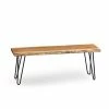 Alaterre Furniture Large Hairpin Live Edge Bench