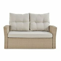 Alaterre Furniture Canaan Wicker Outdoor Loveseat Couch