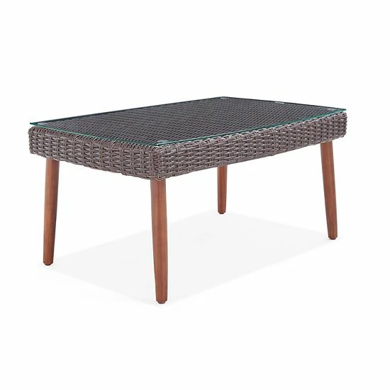 Alaterre Furniture Athens All Weather Wicker Patio Coffee Table 1 Alaterre Furniture Athens All Weather Wicker Patio Coffee Table