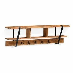 Alaterre Furniture Ryegate Live Edge Entryway Storage Wall Shelf