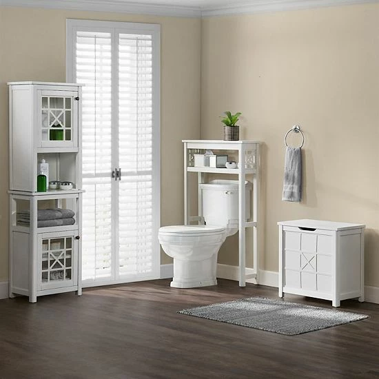 Alaterre Furniture Derby 4-Piece White Bath Set With Shelf 2 Alaterre Furniture Derby 4-Piece White Bath Set With Shelf - Image 2