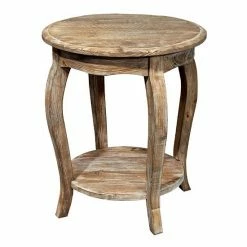 Alaterre Furniture Alaterre Rustic Reclaimed Wood Round End Table
