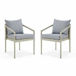 Alaterre Furniture Windham Wicker Outdoor Gray Patio Chair 2-piece Set