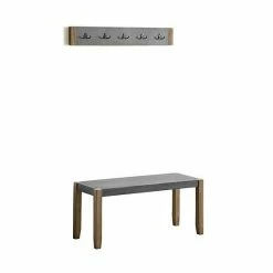 Alaterre Furniture Newport Faux Concrete Bench & Coat Rack 2-piece Set