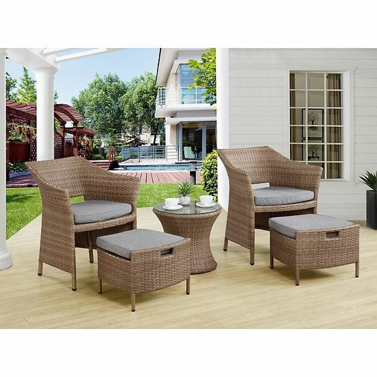 Alaterre Furniture Kokoli All-Weather Conversation 3-piece Set 2 Alaterre Furniture Kokoli All-Weather Conversation 3-piece Set - Image 2
