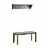 Alaterre Furniture Newport Faux Concrete Bench & Shelf Coat Rack 2-piece Set