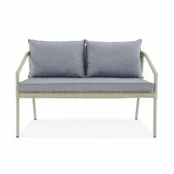 Alaterre Furniture Windham All-Weather Wicker Outdoor Loveseat Bench