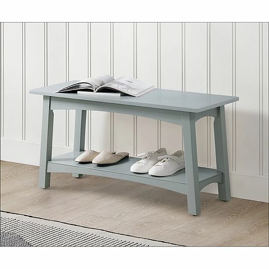 Alaterre Furniture Craftsbury Entryway Bench Gray 2 Alaterre Furniture Craftsbury Entryway Bench Gray - Image 2