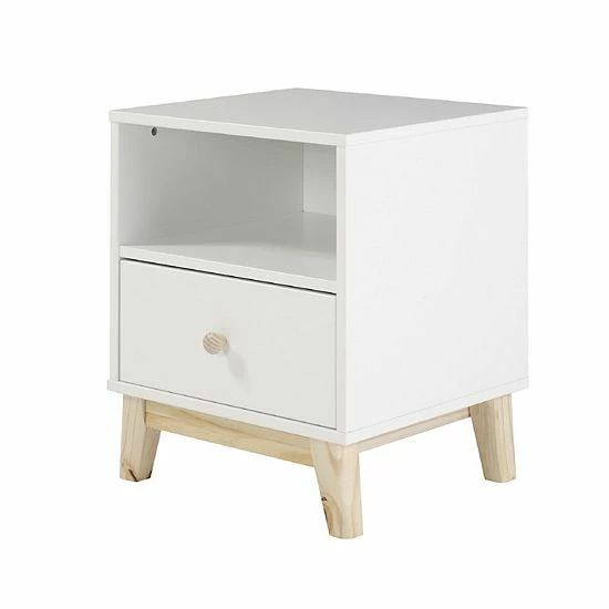Alaterre Furniture MOD White 1-Drawer Nightstand 1 Alaterre Furniture MOD White 1-Drawer Nightstand