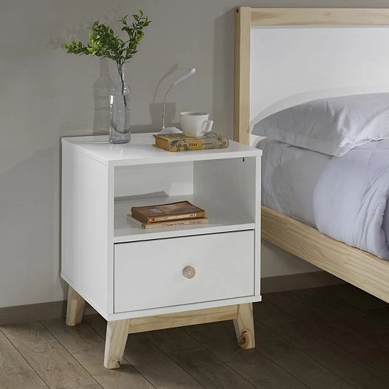 Alaterre Furniture MOD White 1-Drawer Nightstand 2 Alaterre Furniture MOD White 1-Drawer Nightstand - Image 2