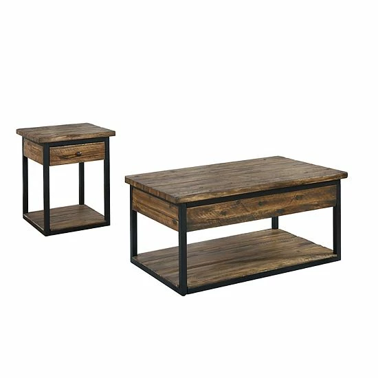 Alaterre Furniture Claremont Rustic Coffee Table & End Table 2-piece Set 1 Alaterre Furniture Claremont Rustic Coffee Table & End Table 2-piece Set
